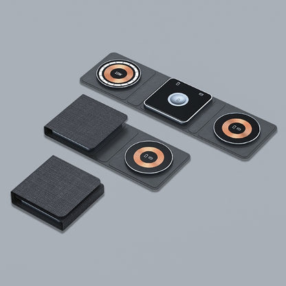3-in-1 Magnetic Wireless Charger Stand – Foldable Fast Charging for iPhone, AirPods & Apple Watch