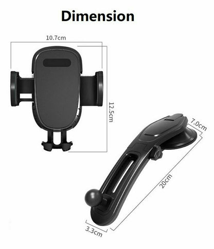 Adjustable 360° Rotating Car Phone Mount – Gravity Dashboard Holder for GPS & Smartphones